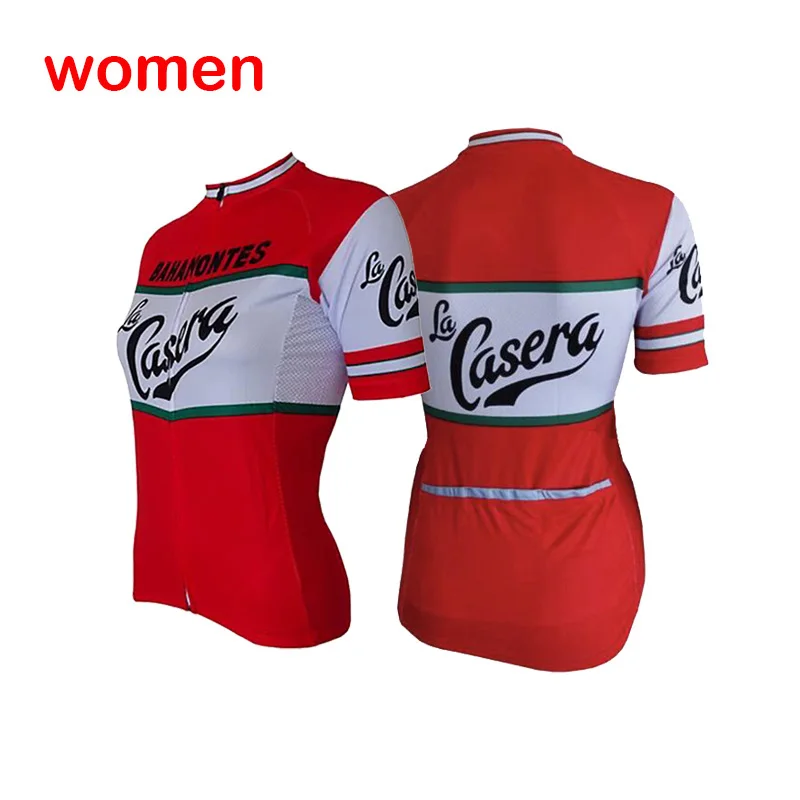 la casera bahamontes red cycling jersey short sleeve women ropa ciclismo bike wear mtb jersey cycling clothing bicycle clothes
