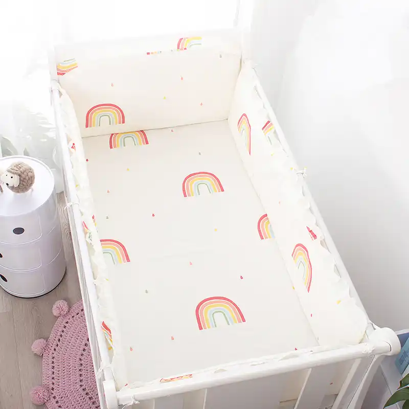 rainbow cot bumper