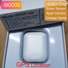 Rename gps i90000 Tws Arie 2 Смарт сенсор беспроводной Bluetooth наушники 8D супер бас наушники 1536D чип PK i2000 i5000 i9000 TWS