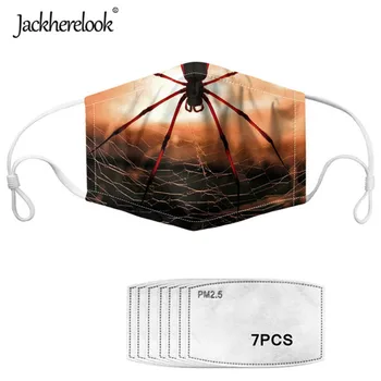 

Jackherelook Spider Web Printed Anti-Dust Earloop Adults Masks with 7pcs PM2.5 Filters Mask Respirator Elastic Muffle Mascherina