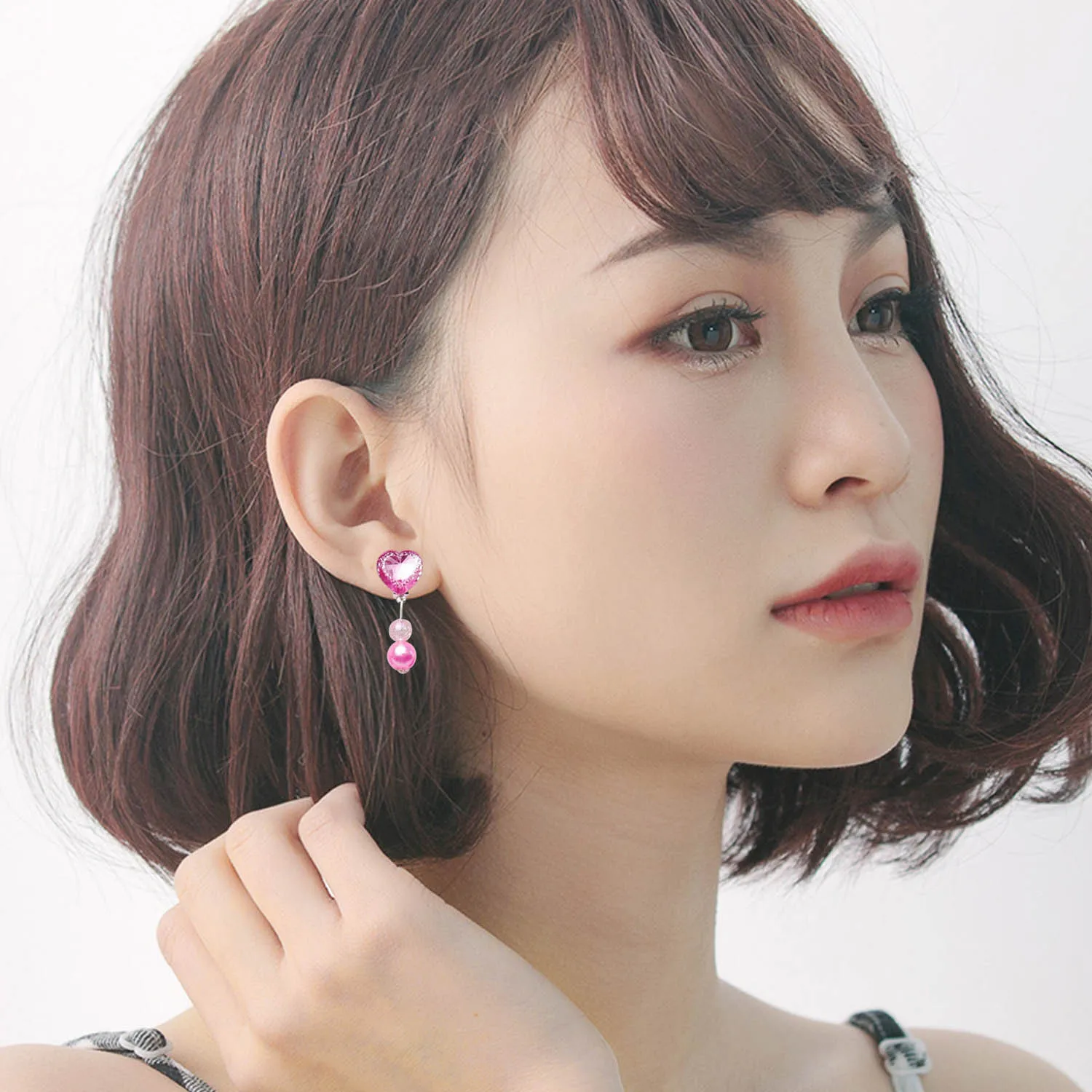 Kids Beauty Toys Cute Crystal Style Earrings Clip on Set for Childrens Dress-up Cosmetic Accessories Girls Princess Cosmetic Toy