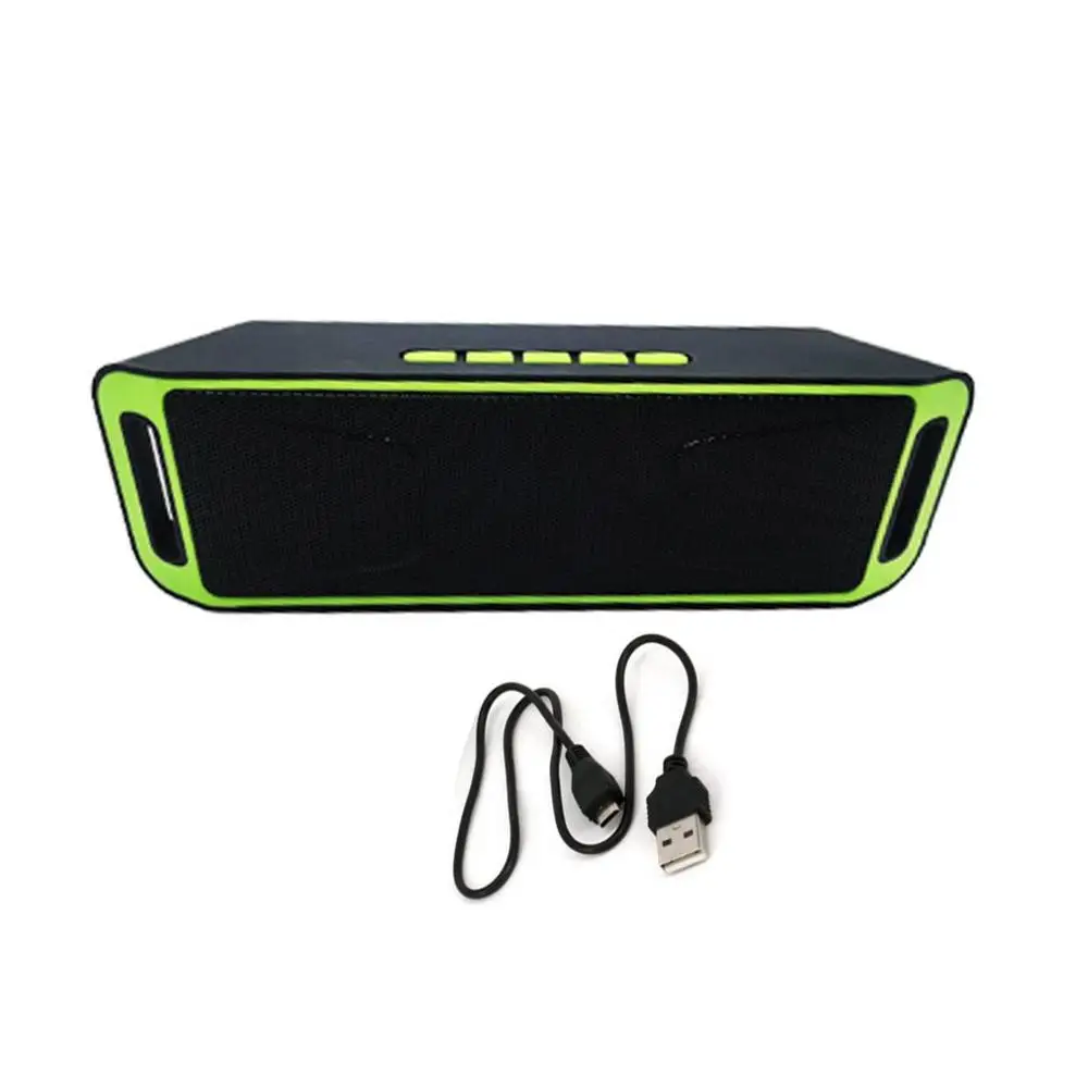 Зеленая трава SC208 беспроводной динамик Bluetooth 4,0 стерео сабвуфер поддержка TF USB fm-радио Встроенный микрофон двойной бас звук динамик - Цвет: Зеленая трава