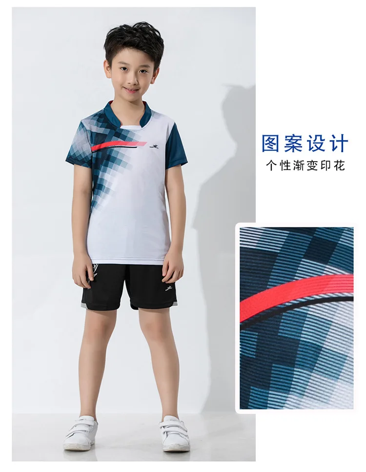 Комплект из 2 предметов для взрослых и детей, комплекты для бадминтона, теннисная форма, Спортивная рубашка и шорты