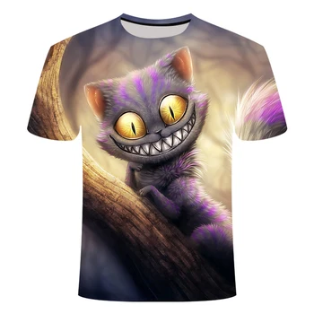 

New cool T-shirt male/female 3DT shirt printing two cats short-sleeved summer top T-shirt male casual clothing