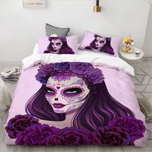 3D постельных принадлежностей на заказ/король/Европа/США, набор пододеяльников, одеяло/одеяло, покрывало, Комплект постельного белья Хэллоуин ведьмы фиолетовый, Прямая поставка