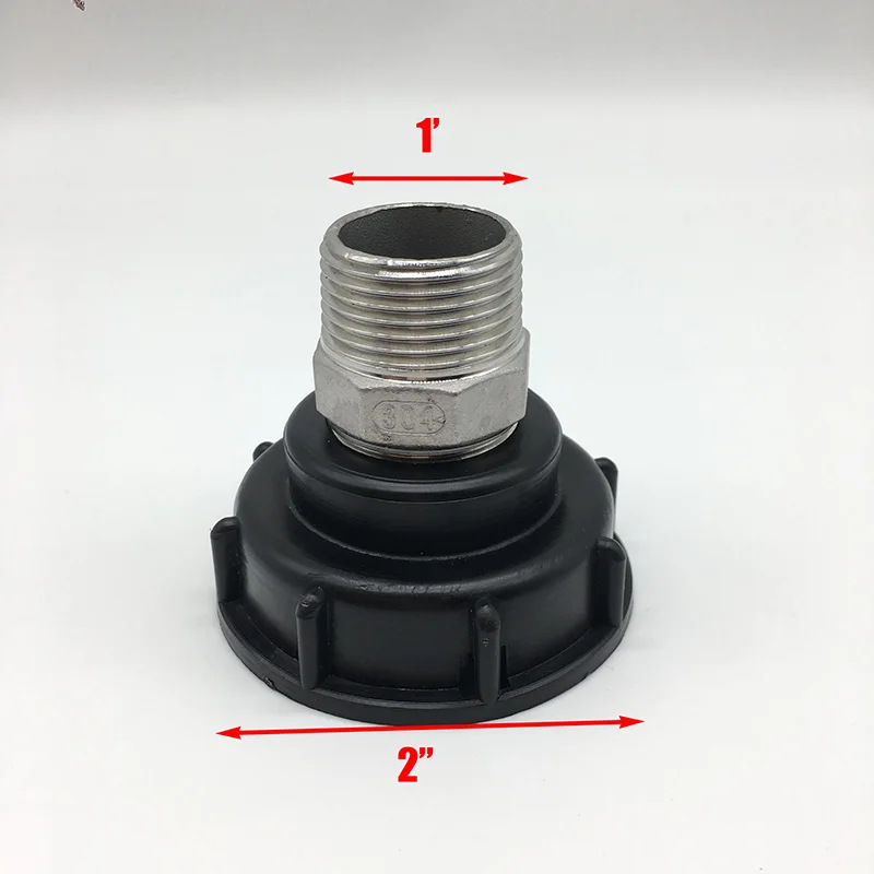 Stainless Steel IBC adapter Female 2"X1" male,Thread S60X6 to BSP, IBC Connector IBC fitting