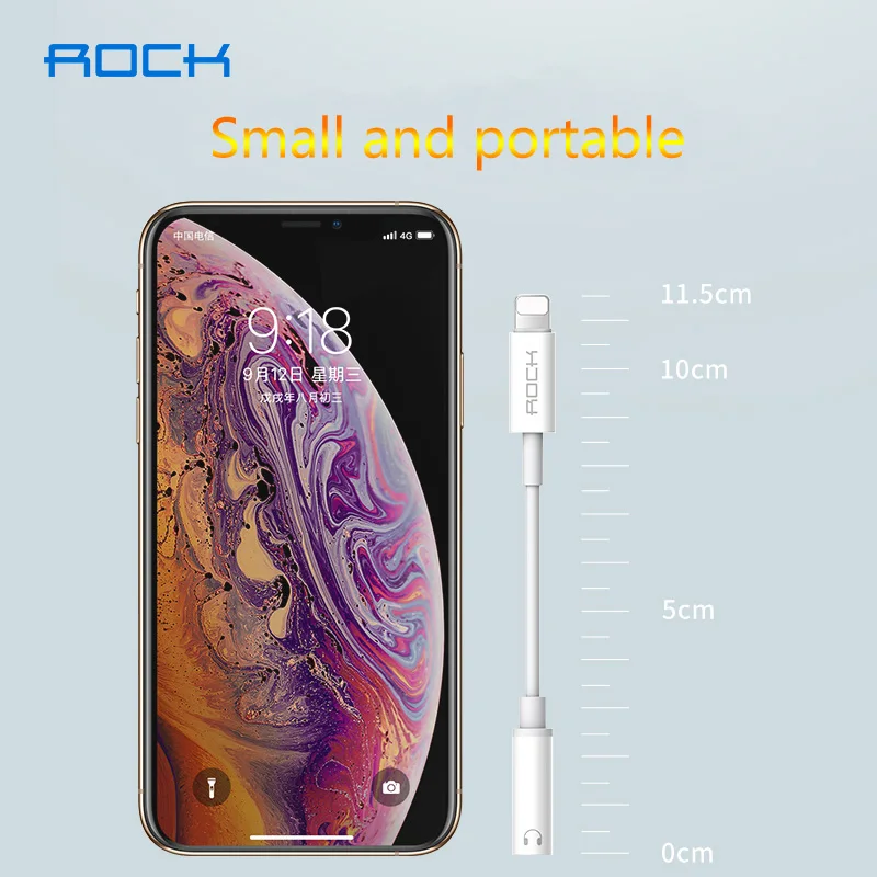 Rock для apple Lightning до 3,5 мм адаптер для наушников аудио конвертер для iPhone xs max xr 8 7 6s plus 5S aux кабель