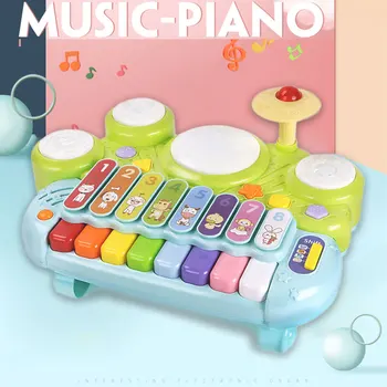

Electronic Piano Instruments Toys Electronic Keyboard Xylophone Game Drum Set with Light Educational Toys for Baby Boys Girls