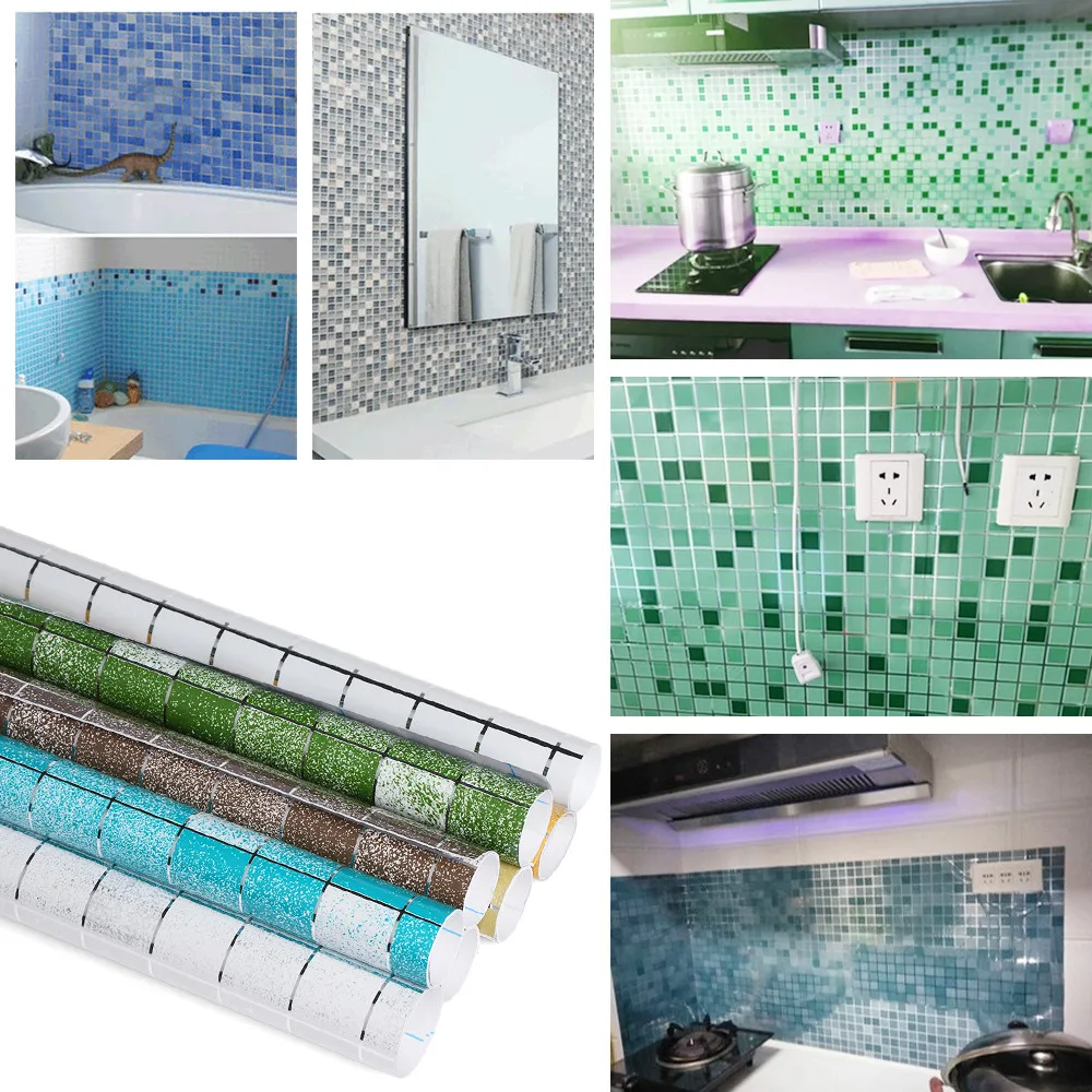 Алюминиевые маслостойкие фольга самоклеющиеся мозаичные плитки водонепроницаемые наклейки настенные Стикеры для кухни для дома ванной комнаты декор обои