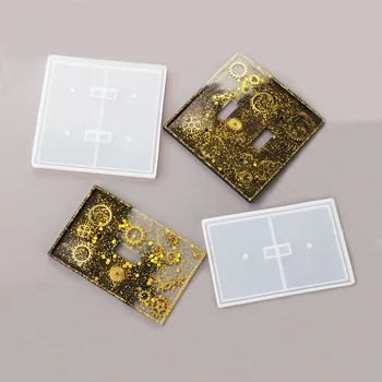 

2pcs Switch Silicone Mold Rectangular Square with double hole panel Ornament DIY Crystal Epoxy Mold Table Switch Decorative
