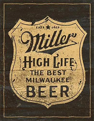 Винтажный оловянный знак компании Miller пивоварения - Цвет: Фиолетовый