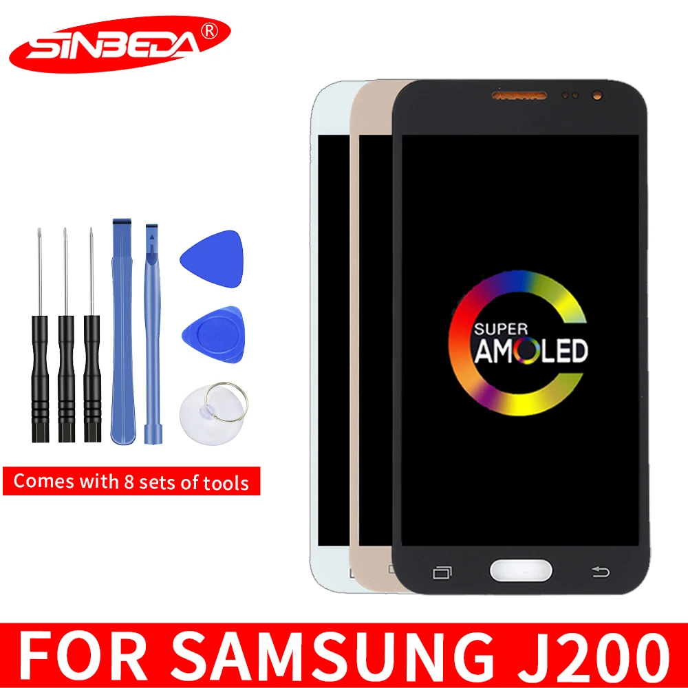 ЖК дисплей 5 0 дюймов Super AMOLED для SAMSUNG Galaxy J200 дигитайзер сенсорного экрана J2 2015