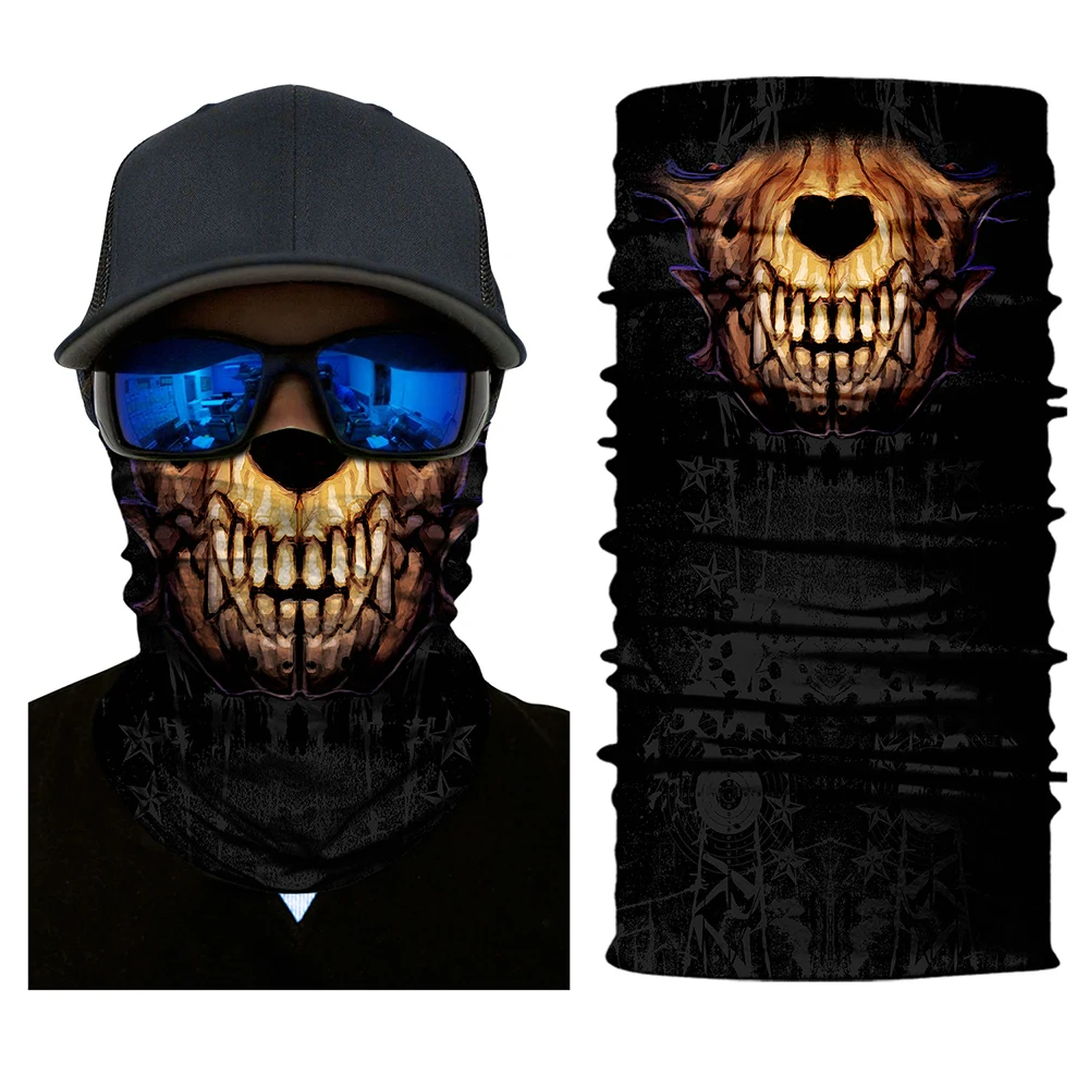 Biker Skull Ghost Full Face Mask Balaclava Tactical Durag Motor Windproof Masks Face Protective Cover Neck Masque For Unisex
