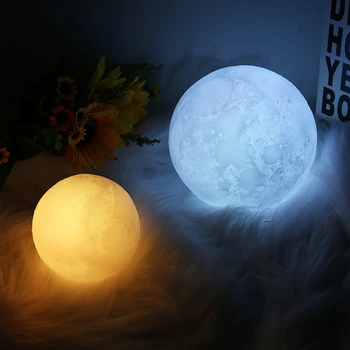 

New 3D Print Moon Lamp 7/16 Colors Change Touch/Remote Control Usb Led Night Light Home Decor Creative Gift 8/15cm