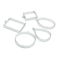 10pcs Metal Geometric Frame UV Epoxy Resin Mold for Jewelry Making Tools Oval Round Waterdrop Pendant Charms Accessories DIY 10pcs Metal Geometric Frame UV Epoxy Resin Mold for Jewelry Making Tools Oval Round Waterdrop Pendant Charms Accessories DIY