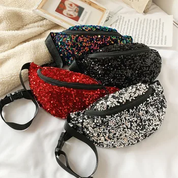 

Adjustable Strap Bling Crossbody Bag Single Should Bags Chest Bag Waist Pack