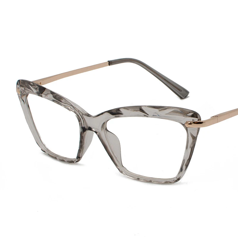 RBRARE ретро очки с оправой из сплава оправа женские плоские зеркальные очки поддельные оптические большие рамки высококлассные очки оправа для женщин