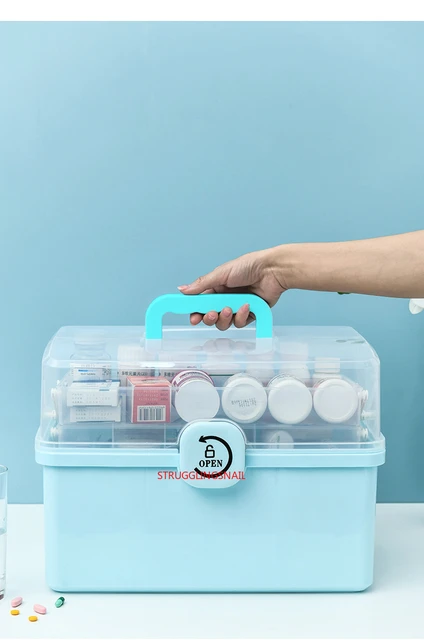 Plastic Storage Box Medical Box Organizer 3 Layers Multi-Functional  Portable Medicine Cabinet Family Emergency Kit Box - AliExpress