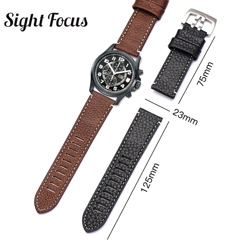 Ремешок из натуральной кожи для наручных часов Sight Focus 23 мм ремешок Luminox 8821 3051 3081