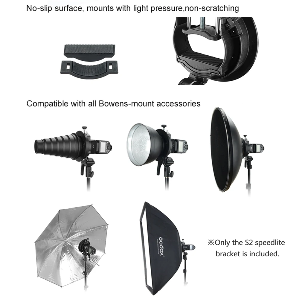 Держатель вспышки Godox S2 типа S кронштейн для Bowens V1 V860II TT350 AD400Pro AD200Pro вспышка