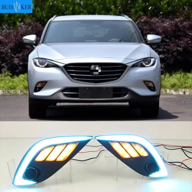 

Для Mazda CX-4 CX 4 CX4 2016 2017 желтый turnn вождения DRL дневные ходовые огни светильник противотуманная фара РЕЛЕ Светодиодный дневной светильник стиль