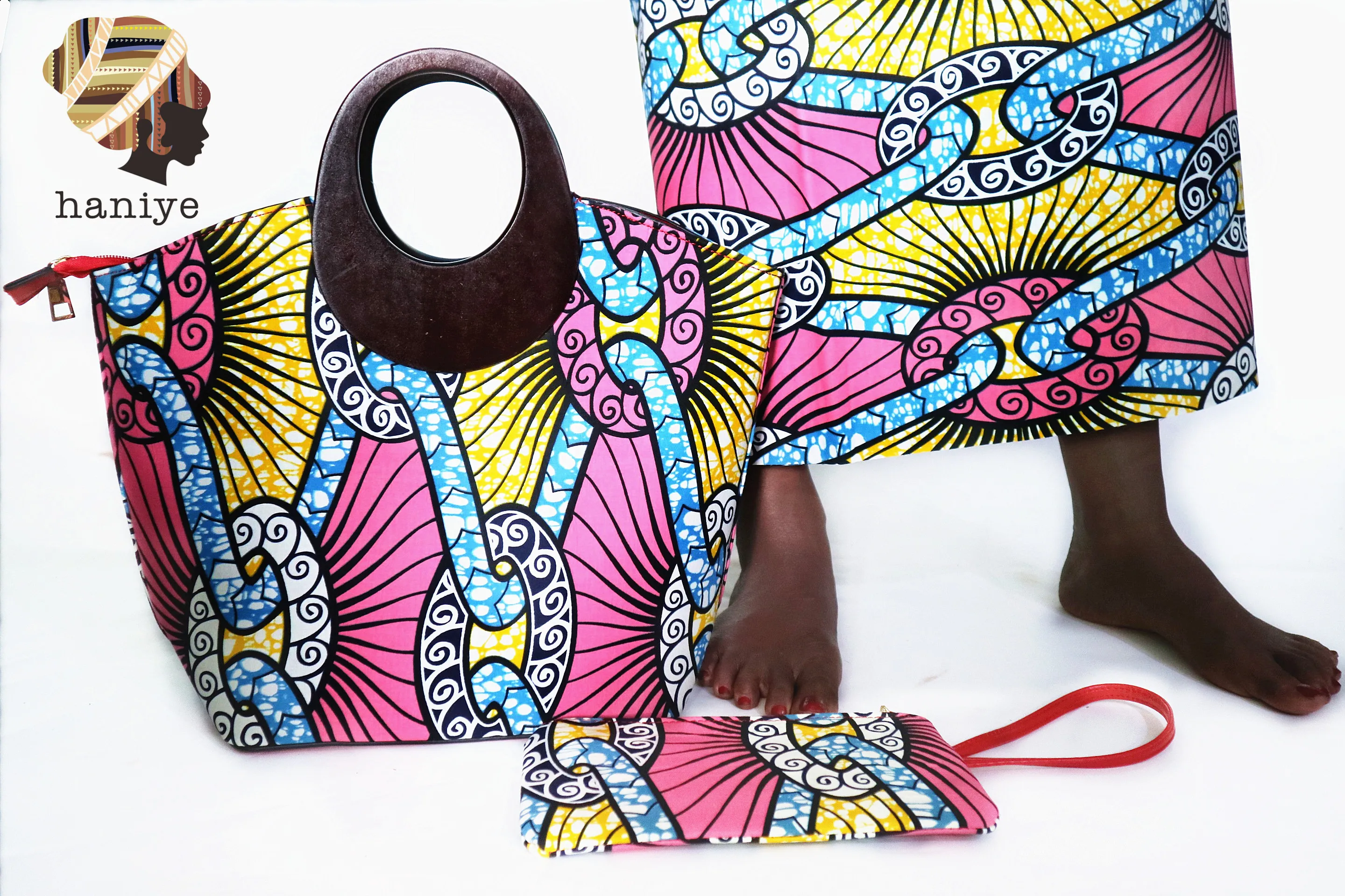 

Top Selling wax With Bag Set Kente Print Wax And Purse Set in 2019 For African Style