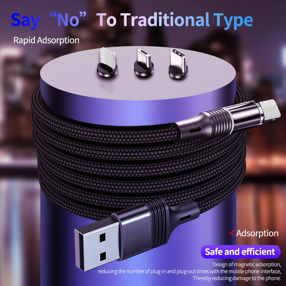 Magnetic Type C Micro USB Cable LED Fast Charging USB C Cord For iPhone 11 pro Samsung S8 S9 Huawei P30 Microusb Magnet Cable 1M Magnetic Type C Micro USB Cable LED Fast Charging USB C Cord For iPhone 11 pro Samsung S8 S9 Huawei P30 Microusb Magnet Cable 1M