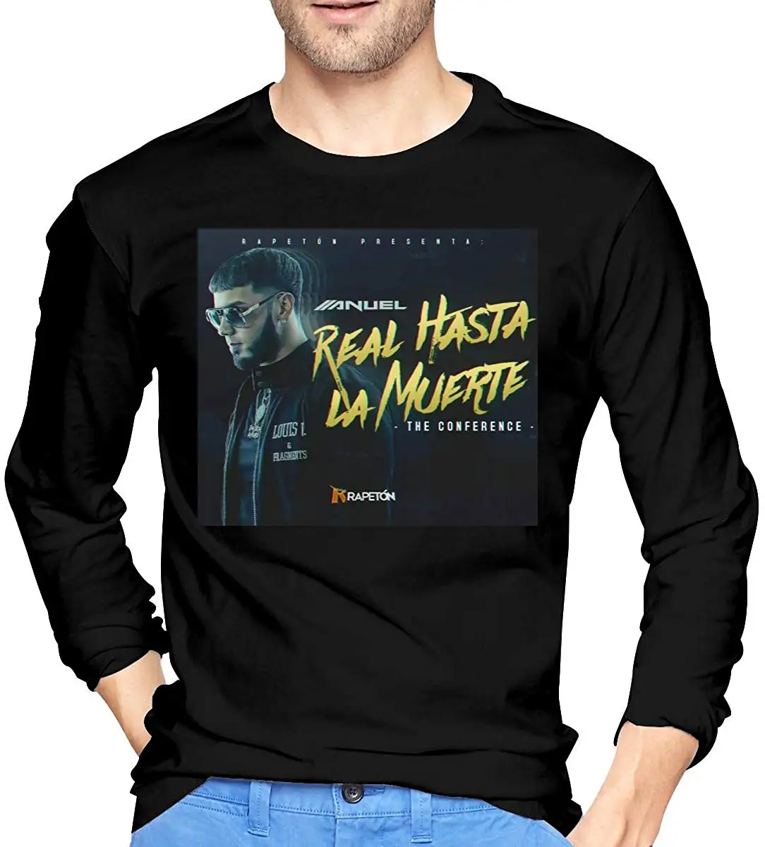Anuel AA Real Hasta La Muerte FGHFG Men Classic LongFGHFG Sleeved TFGHFG Shirt |