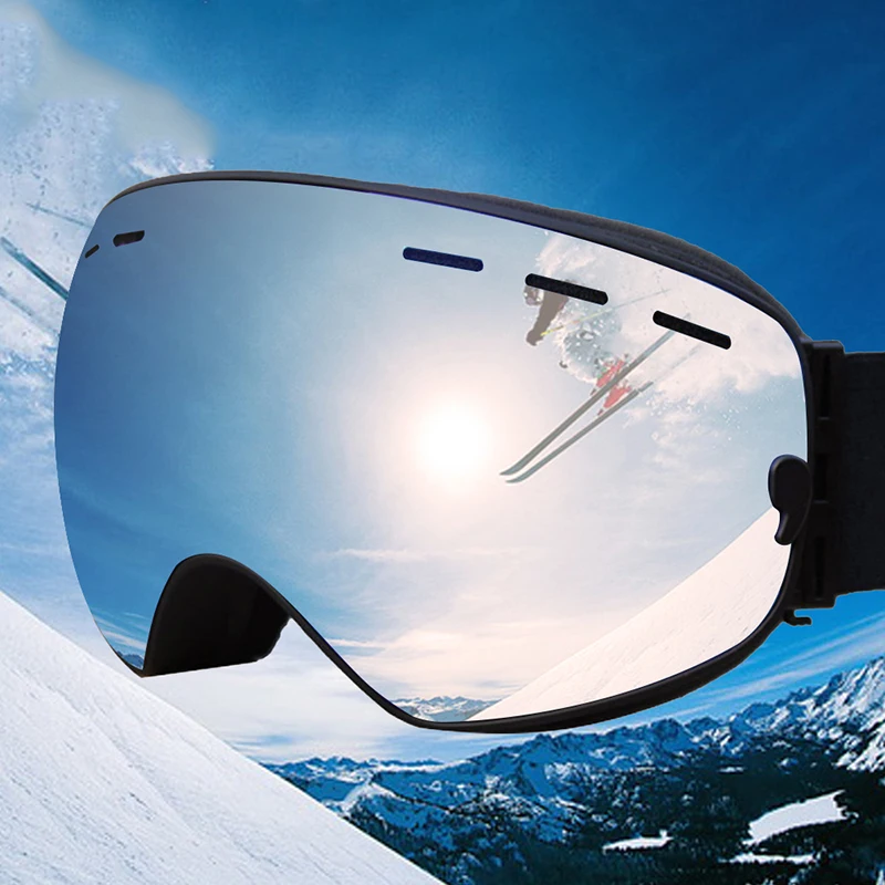 

Winter snow snowboard adult ski goggles windproof sandproof large spherical glasses double layer anti-fog ski glasses