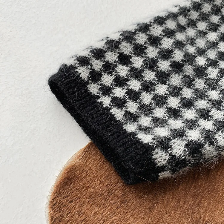 Autumn Winter Women Sweater Female Knit Black and
