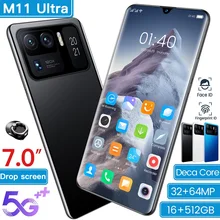 

M11 Ultra Global Version Mobile Phones Android11.0 смартфоны 7200mAh mah Battery Phone Face recognition fingerprint Smartphone