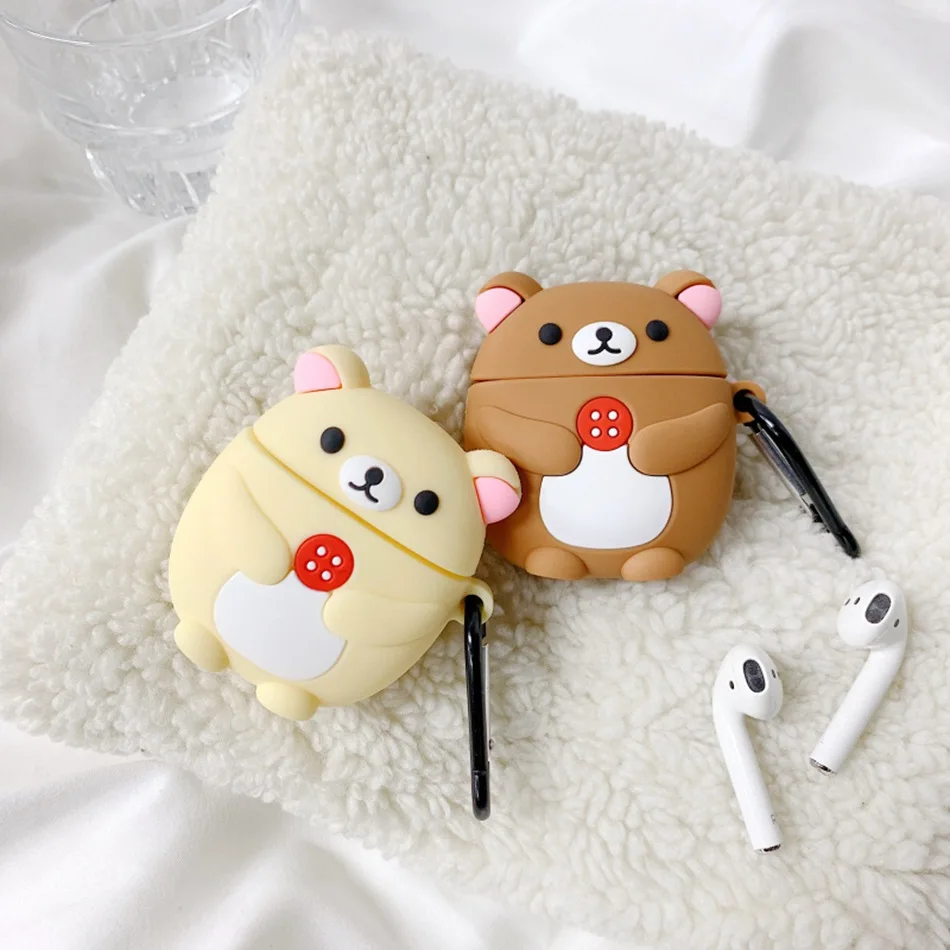 Для AirPods 2 Чехол, силиконовый, милый, 3D, вишневый, мороженое, чехол для наушников, для Airpods, крышка для наушников, кольцо для ключей, ремешок для Air pods