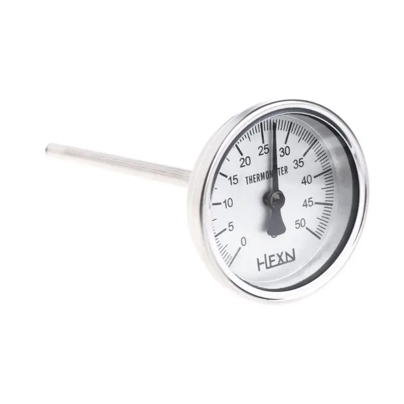 Stainless Steel Bi-metallic Thermometer 1/4PT Thread L=100mm 0~50~300℃ WSS-303 | Инструменты