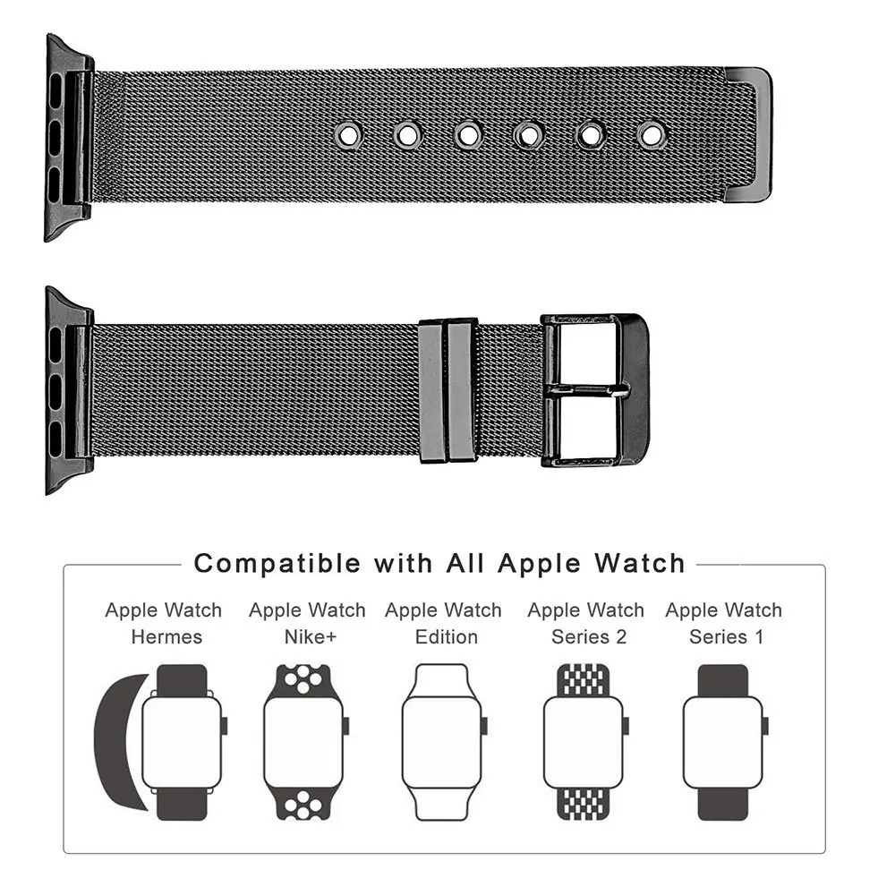 Миланская петля спортивный ремешок для Apple watch band 4/40 мм браслет из нержавеющей