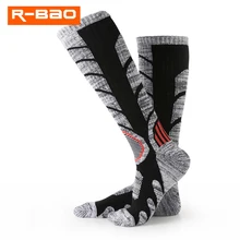 Уличные зимние лыжные хлопковые плотные длинные носки, чулки, Защита ног до колена, теплые впитывающие пот дышащие для взрослых