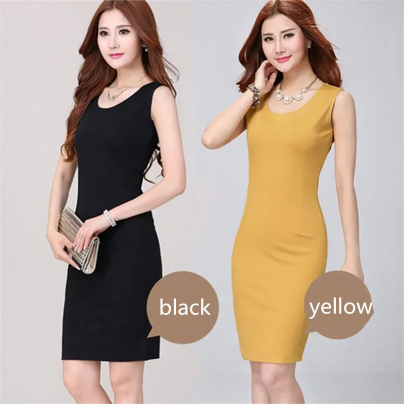 

Sleeveless Elasticity Women Summer Dress 2020 Vestido Casual Black Dress Plus Size Slim Party Dresses Vestidos Mujer FYY370 es s
