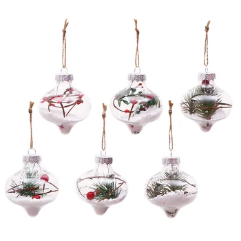 

6pcs Christmas Tree Plastic Hanging Ball Christmas Ornament Layout Decoration