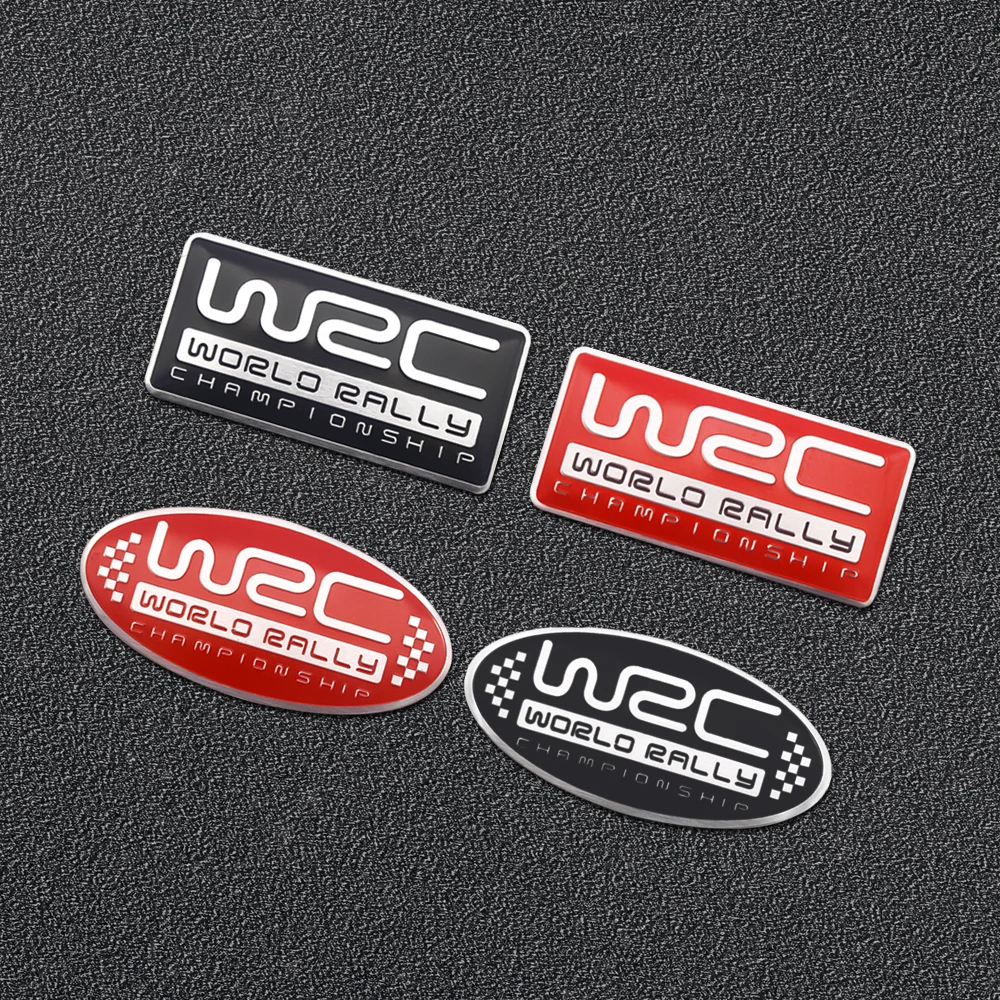 3D Fashion WRC Aluminum Alloy Emblem Sticker Black Red Car Exterior Creative Decal Stickers Styling Auto Accessories | Автомобили и