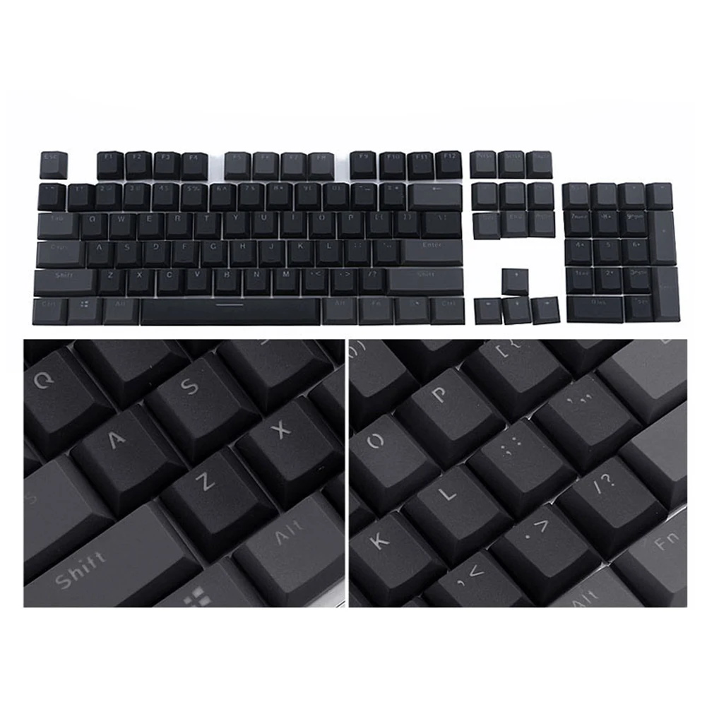 Black Grey Смешанные двухцветные клавишные ключи английский Languag практичные переключатели индивидуальные PBT 104 клавишные Компьютерные аксессуары для механической клавиатуры - Цвет: Black Grey