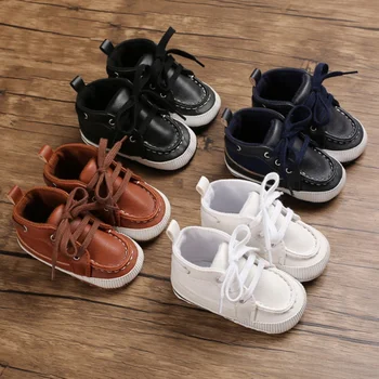 

Baby Boys Patchwork Design Anti-Slip Sneakers Autumn Fashion Toddler Soft Soled PU Shoes Baby Casual Shoes
