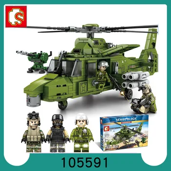 

105591 boy military series straight 9 multi-purpose helicopter building block puzzle assembly toy