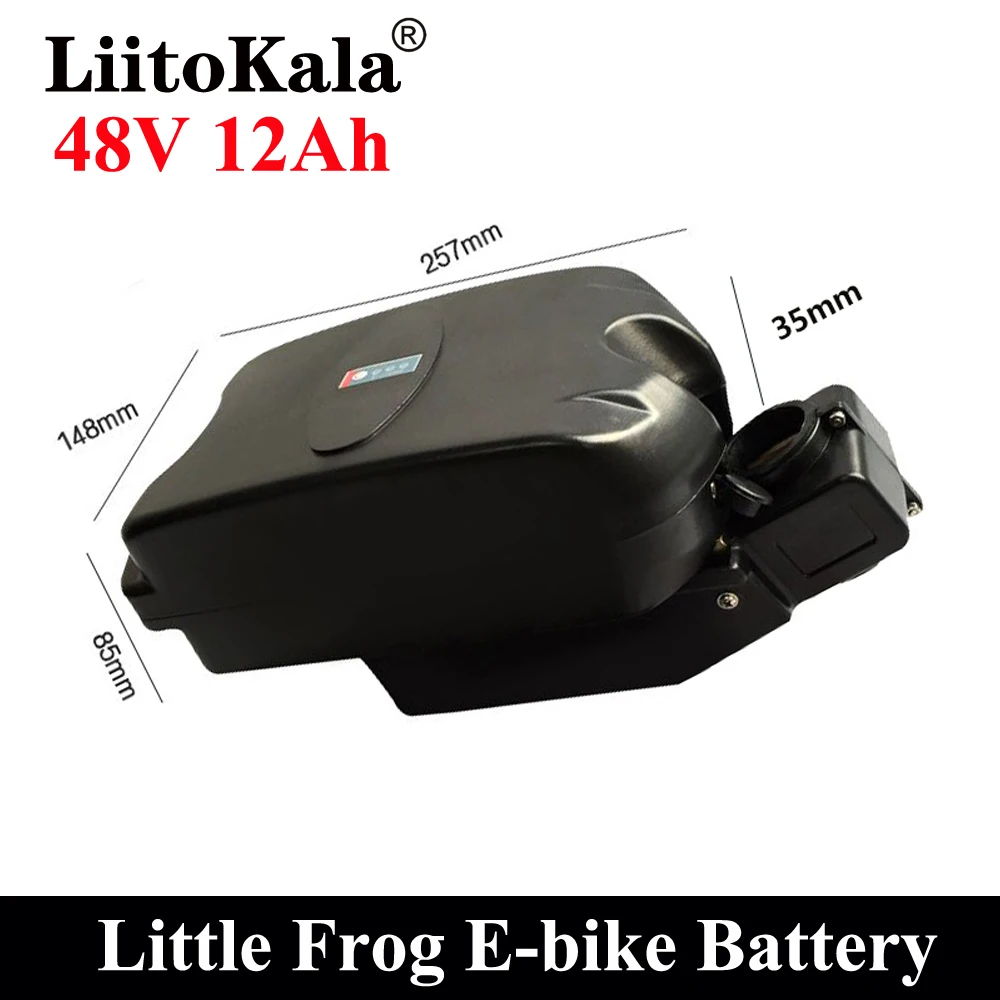 

Аккумулятор LiitoKala для электровелосипеда, 48 В, 12 Ач, маленькая лягушка под сиденьем, комплект батарей для электровелосипеда 250-500 Вт, комплект мотора Bafang