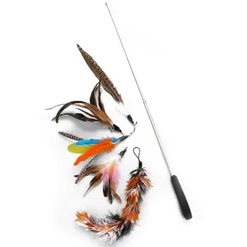 

6 Pcs/set Retractable Funny Cat Stick DIY Replacement Head Pet Teaser Toys Set 37MB