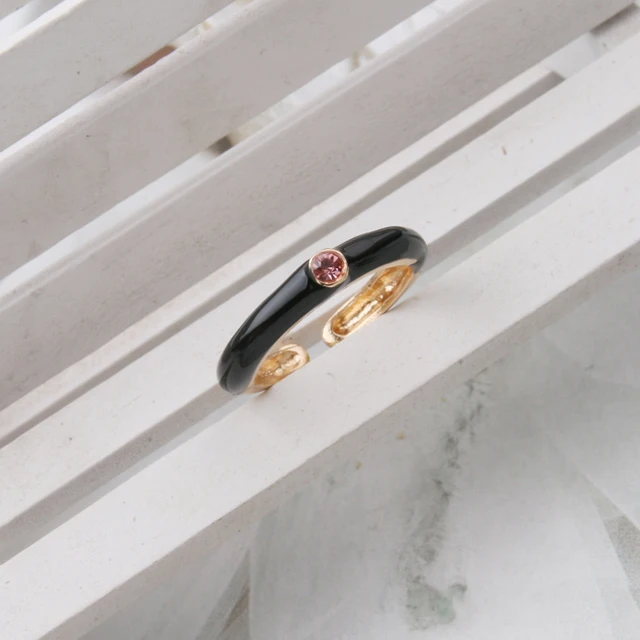 NeeFuWoFu Y2K Multicolor Enamel Dripping Oil Open Ring For Women, Adjustable  Gold Plated Chunky Finger Rings Party Jewelry Rose Red