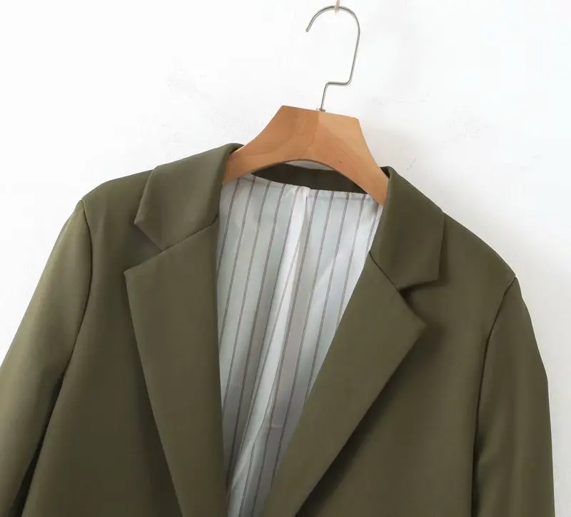 Западный стиль Осень и Зима Женское платье стиль армейский зеленый костюм пальто