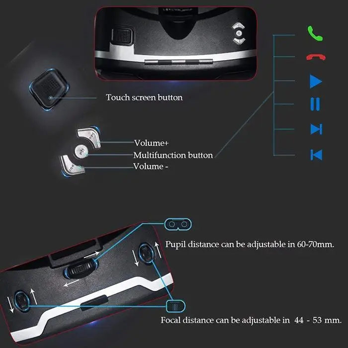 VR Очки виртуальной реальности 3D стерео как на картинке 385g ручной просмотр фильмов, играть в игры. Очки для игр