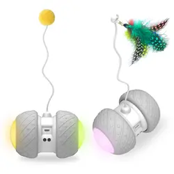 Автоматическая игрушка для игр, беговое колесо для кошек, с пером, светодиодный, светящаяся игрушка для домашнего животного, USB заряжаемая