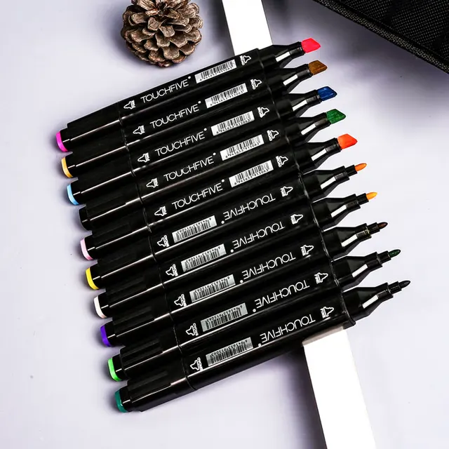 TouchFIVE 30/40/60/80/168 Color Art Markers Set Dual Headed Artist  Sketch Oily Alcohol based markers For Animation Manga 3