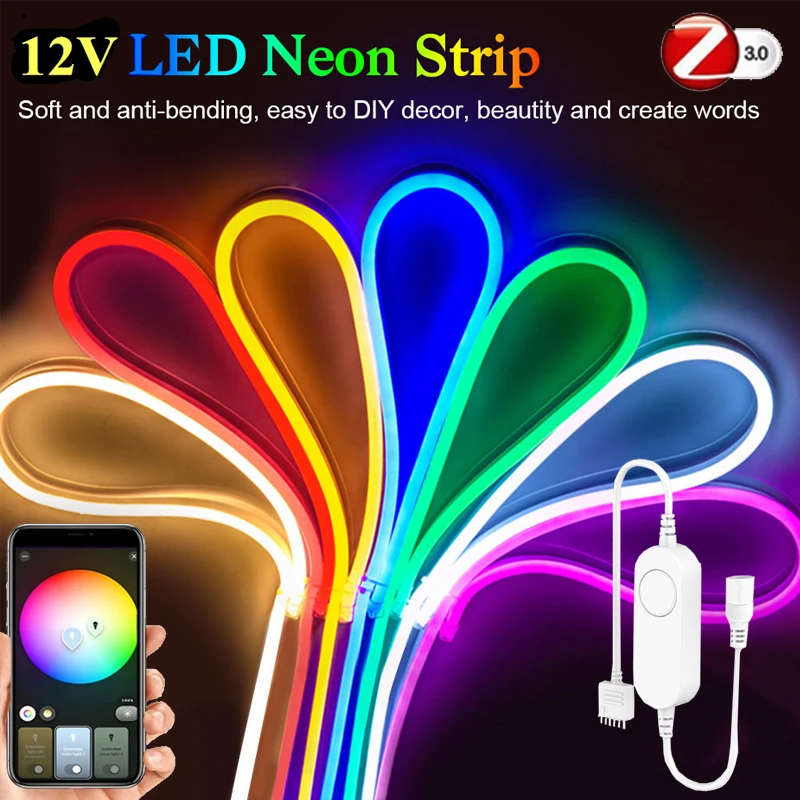 Светодиодная неоновая RGB лента Zigbee 3 0 12 В умное управление регулируемая