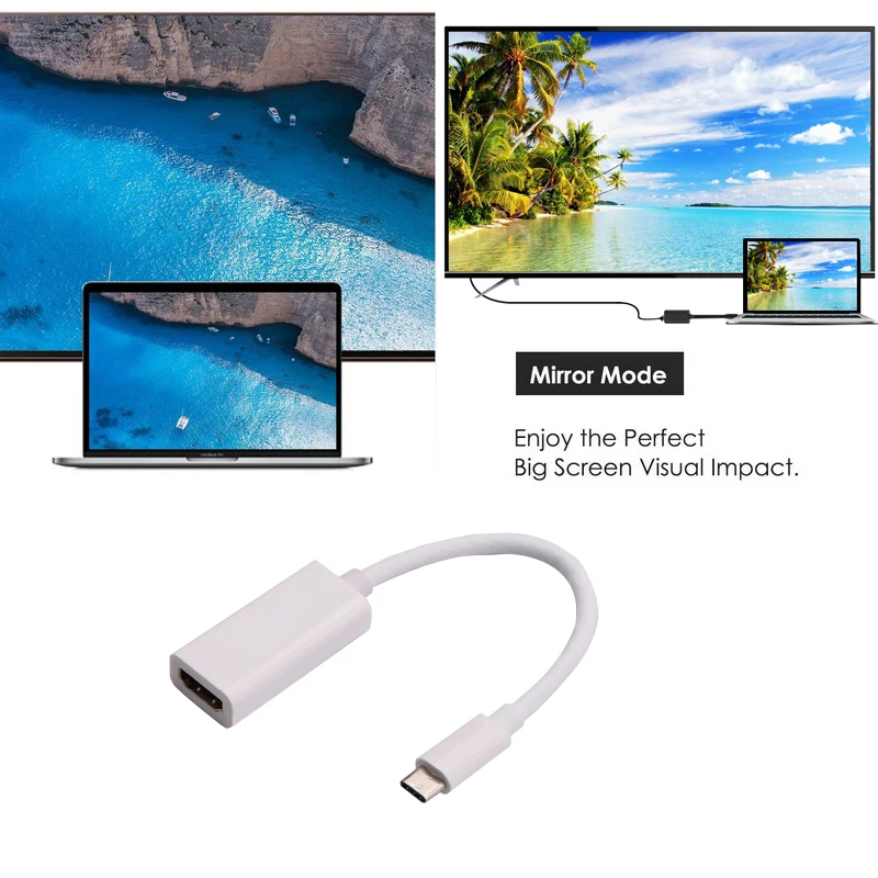 Кабель HDMI Type C адаптер видео конвертер для MacBook Huawei P20 P30 P40 Pro Samsung S20 S10 S9 S8 LG G5